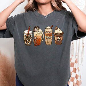 Halloween Shirt Vintage Style Unisex Horror Coffee Drinks Tee Handmade